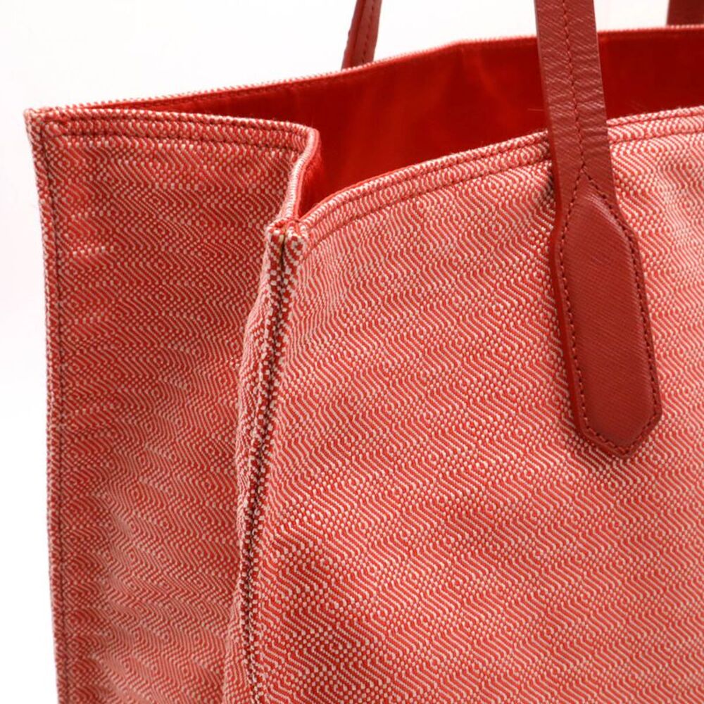 Prada Canvas Leather Triangle Logo Tote Bag - Picture 6 of 7